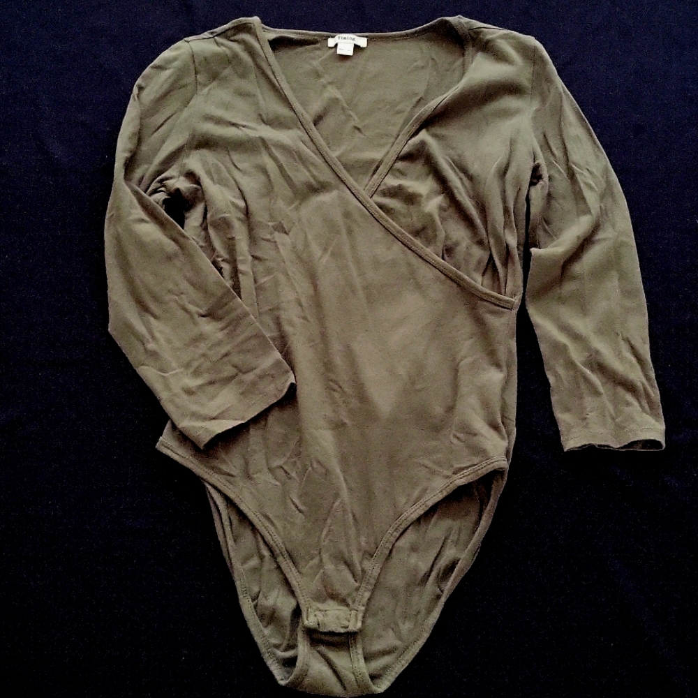 Faux Wrap Longsleeve Bodysuit